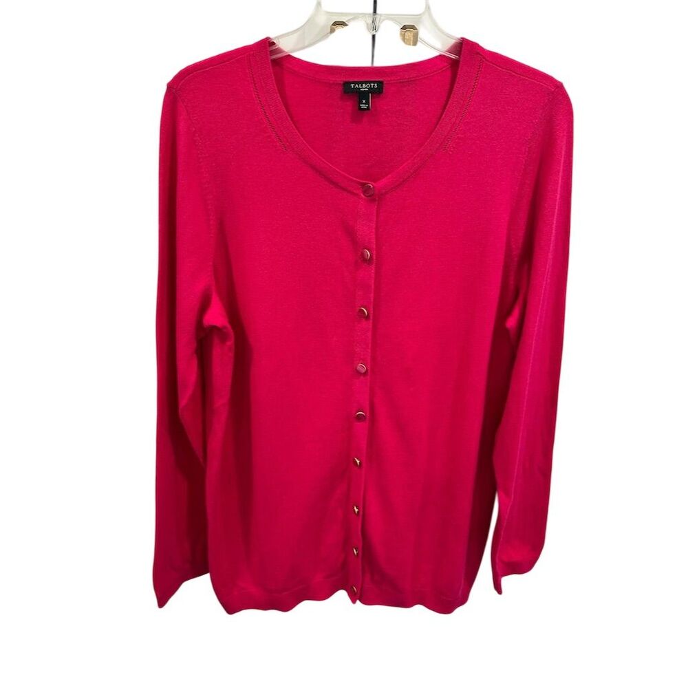 Talbots Women's Plus Sz 0X Pink Cardigan Sweater‎ Long Sleeve Casual